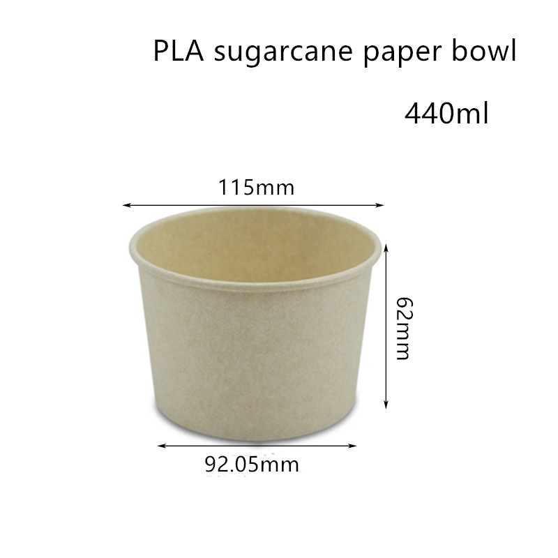 440ml Sugarcane Pulp Compostable Ice-cream Cup Gelato Yogurt Tub Paper ...