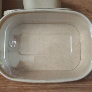 PET Lid for 500ml/650ml/750ml/1000ml Rectangular Lunch Container Lunch Paper Box